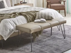 Polstret bænk BETIN Kunstlæder Sand Beige