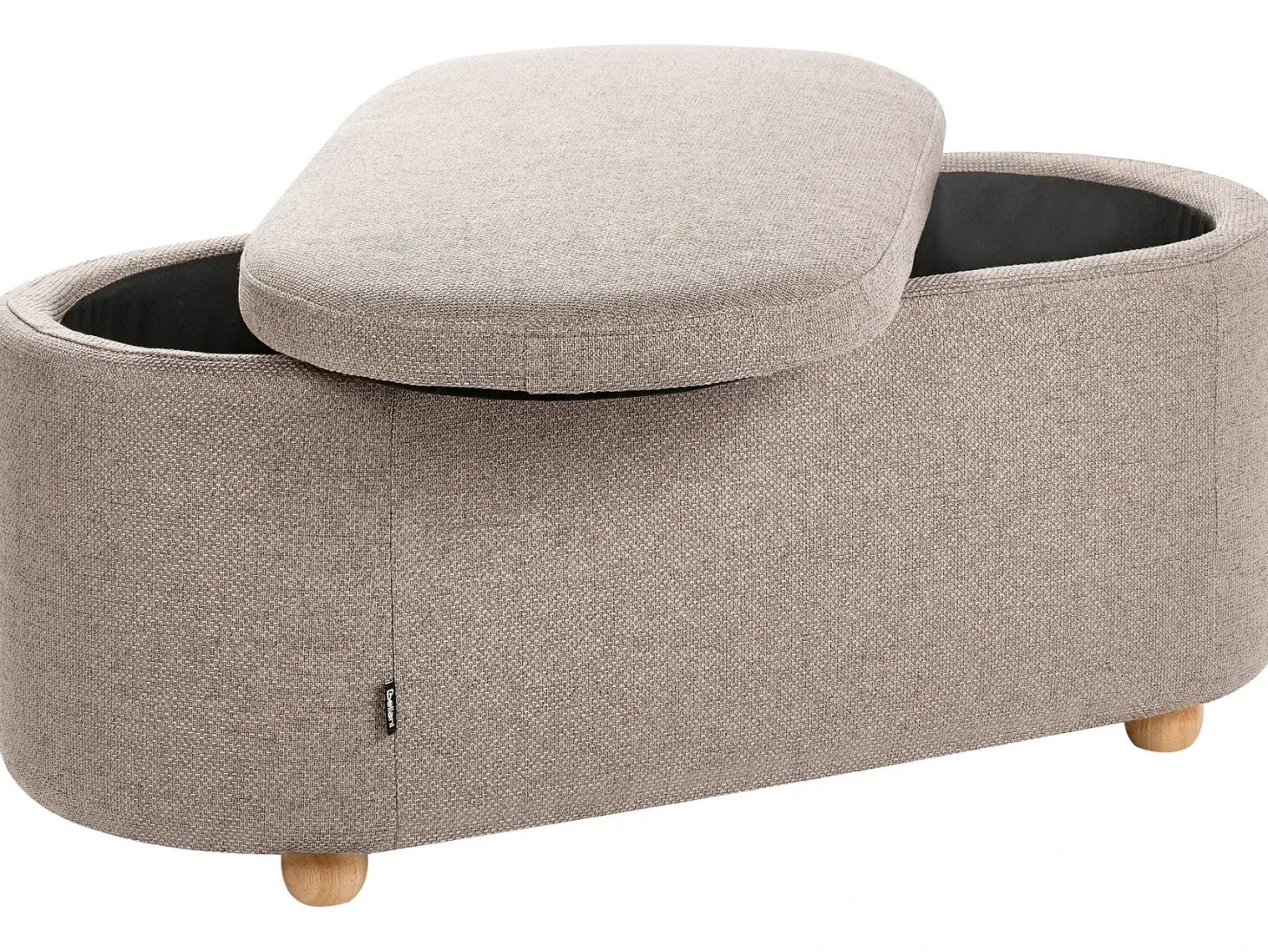 Polstret bænk med opbevaring HAYWARD 98 cm 44 cm Beige