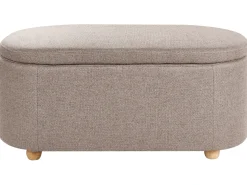 Polstret bænk med opbevaring HAYWARD 98 cm 44 cm Beige