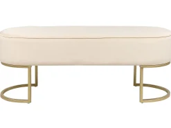 Polstret bænk MILRY Velour Lys Beige