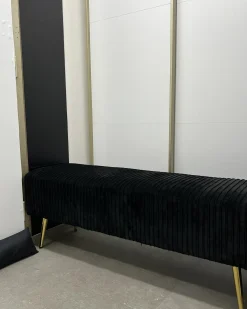 Polstret bænk PATERSON Velour Sort