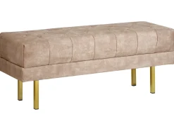Polstret bænk ROSEVILLE Velour Brungrå