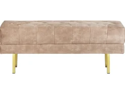Polstret bænk ROSEVILLE Velour Brungrå