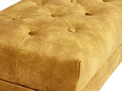 Polstret bænk ROSEVILLE Velour Sennepsgul