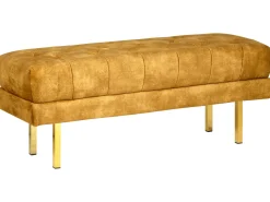 Polstret bænk ROSEVILLE Velour Sennepsgul