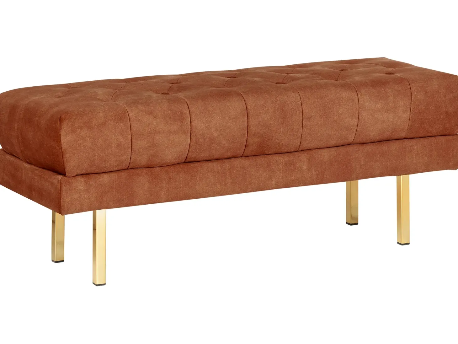 Polstret bænk ROSEVILLE Velour Mørkerød