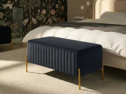 Polstret bænk UTAH Velour Sort