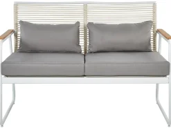 POMONTE 4 personers Loungesæt med bord Hvid Metal