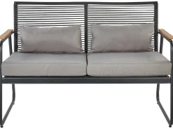 POMONTE 4 personers Loungesæt med bord Sort Metal