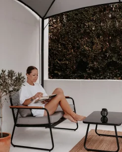 POMONTE 4 personers Loungesæt med bord Sort Metal
