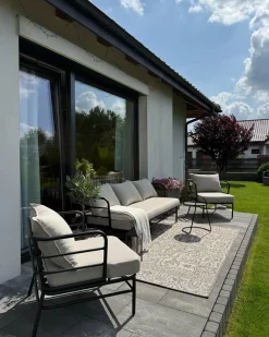 PONZONE 5 personers havesofasæt Lys Beige Metal