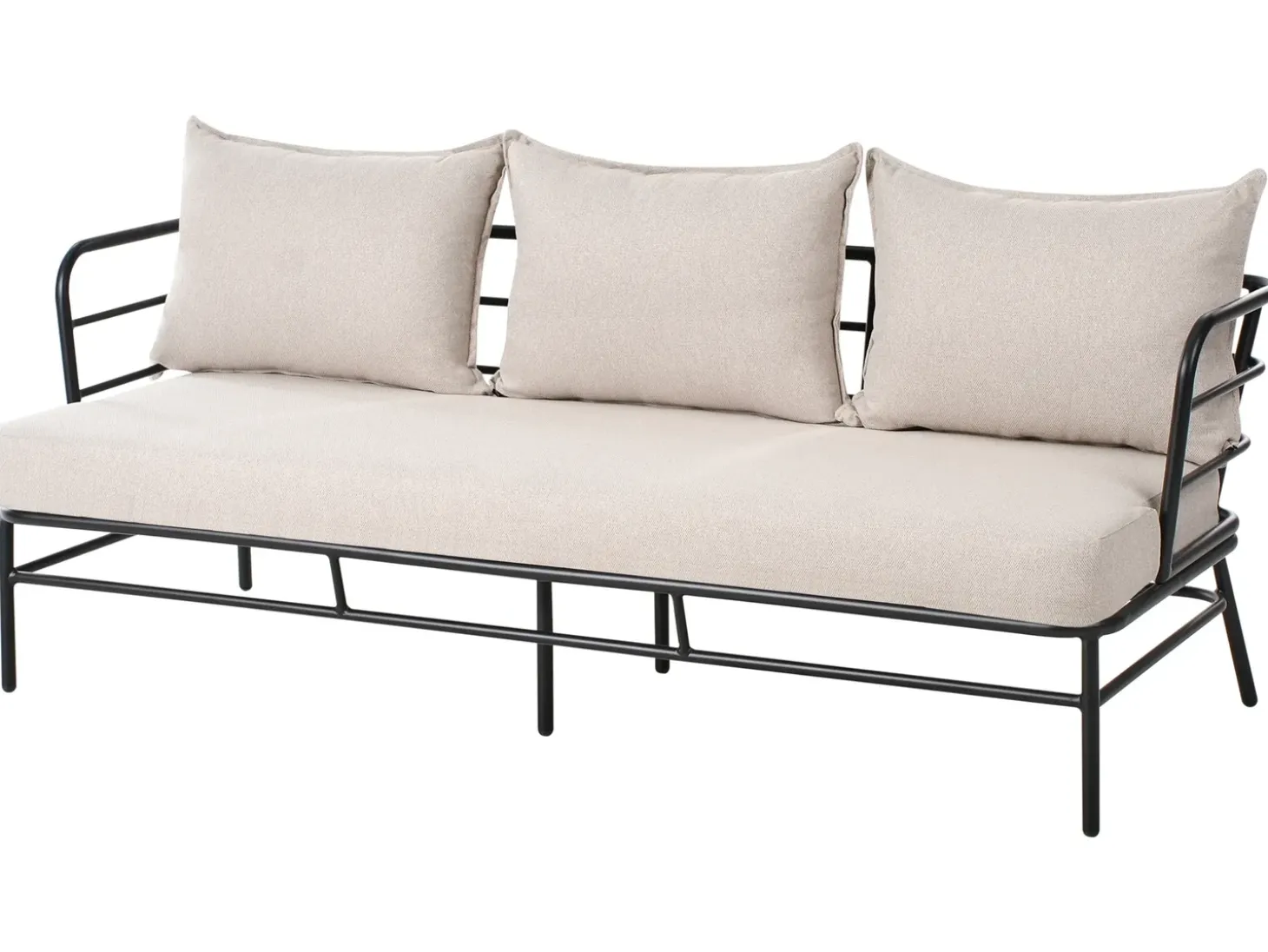 PONZONE 5 personers havesofasæt Lys Beige Metal