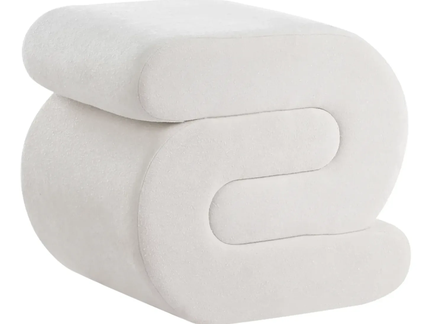 Puf ARCADIA Chenille Cremehvid
