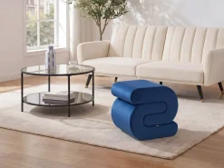 Puf ARCADIA Velour Navy Blå
