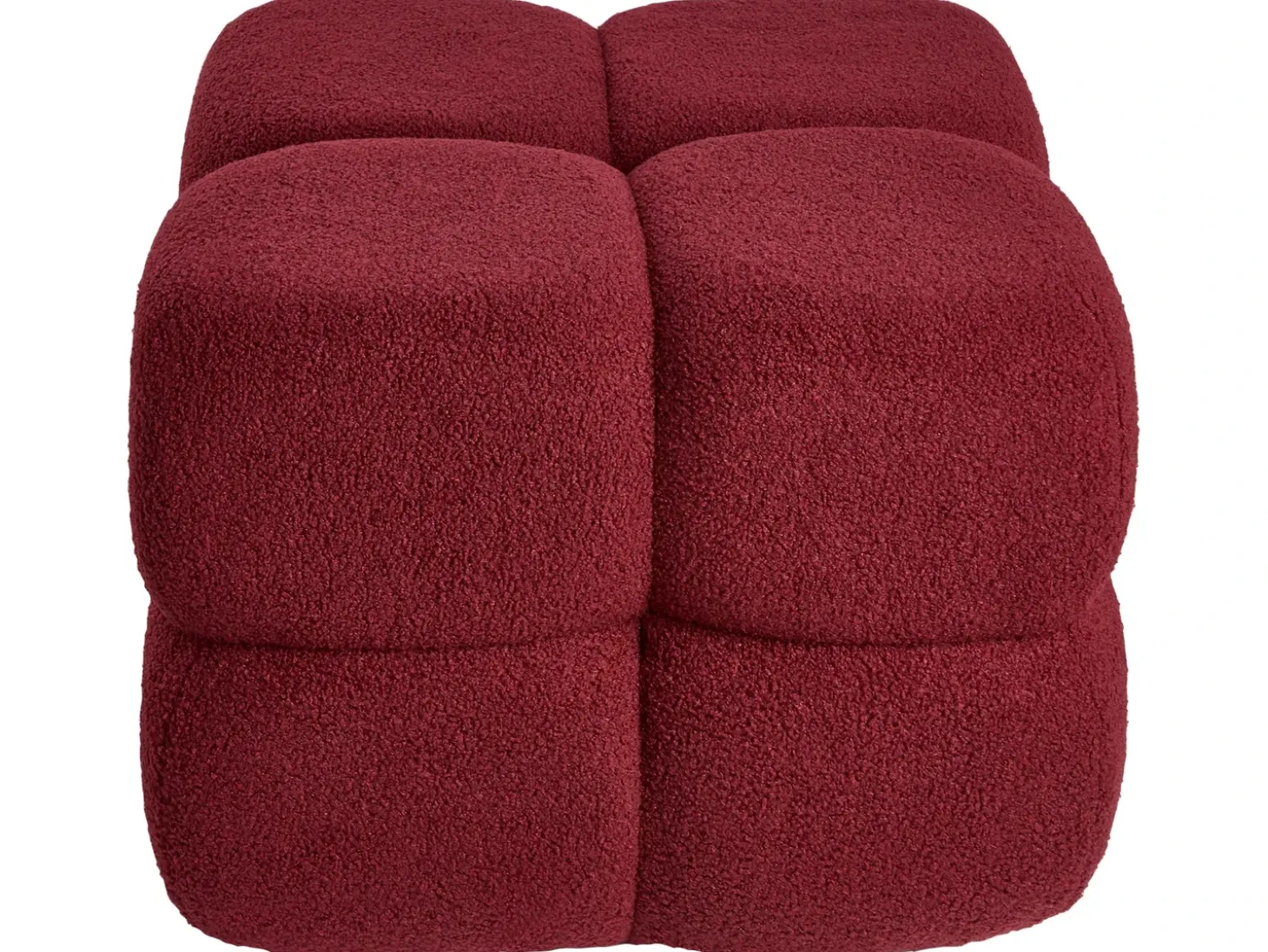 Puf CALIENTE Boucle Mørkerød