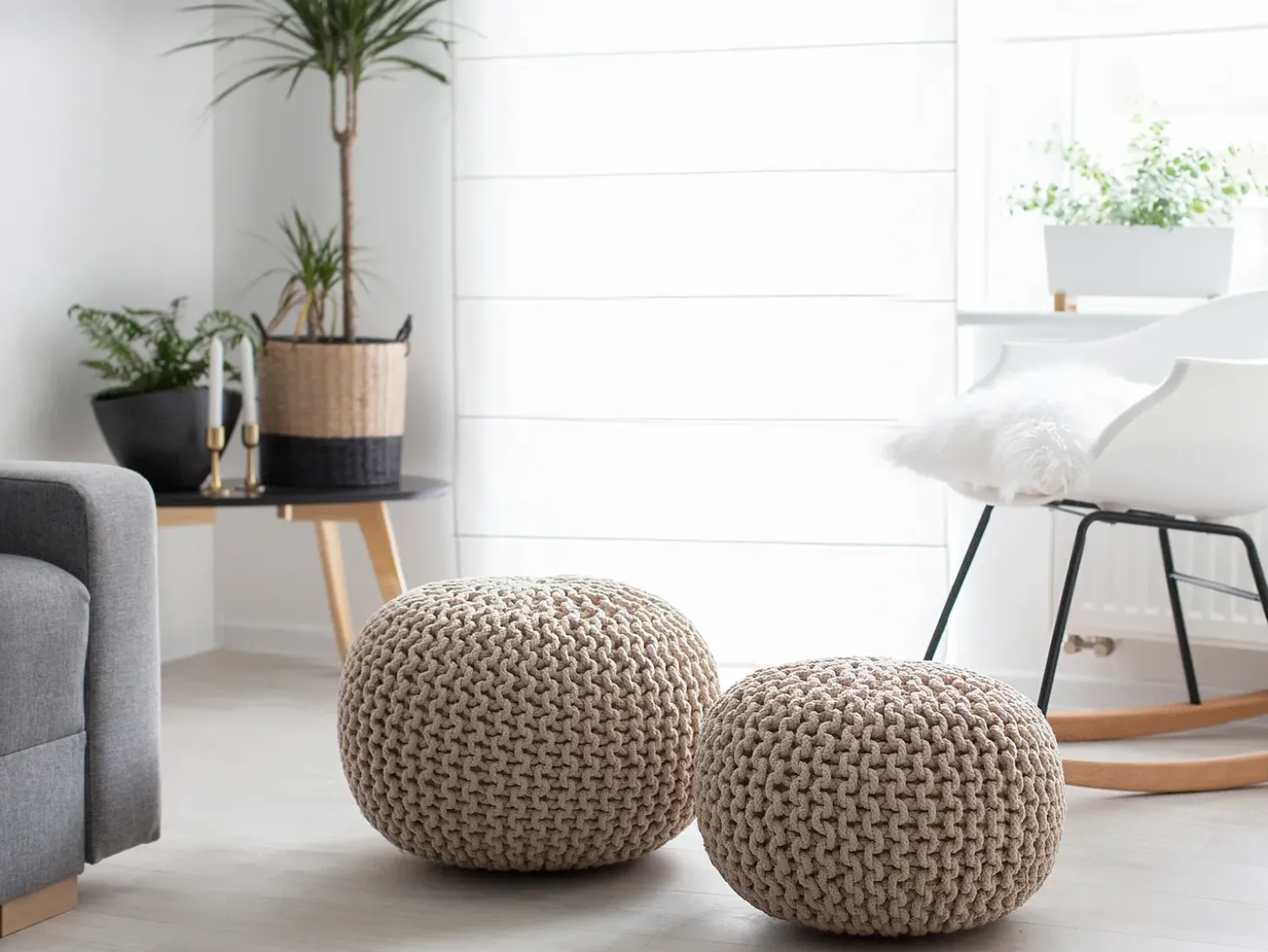 Puf CONRAD Bomuld Lys Beige