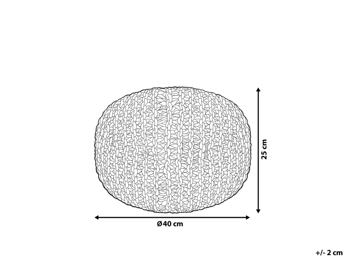 Puf CONRAD Bomuld Lys Beige