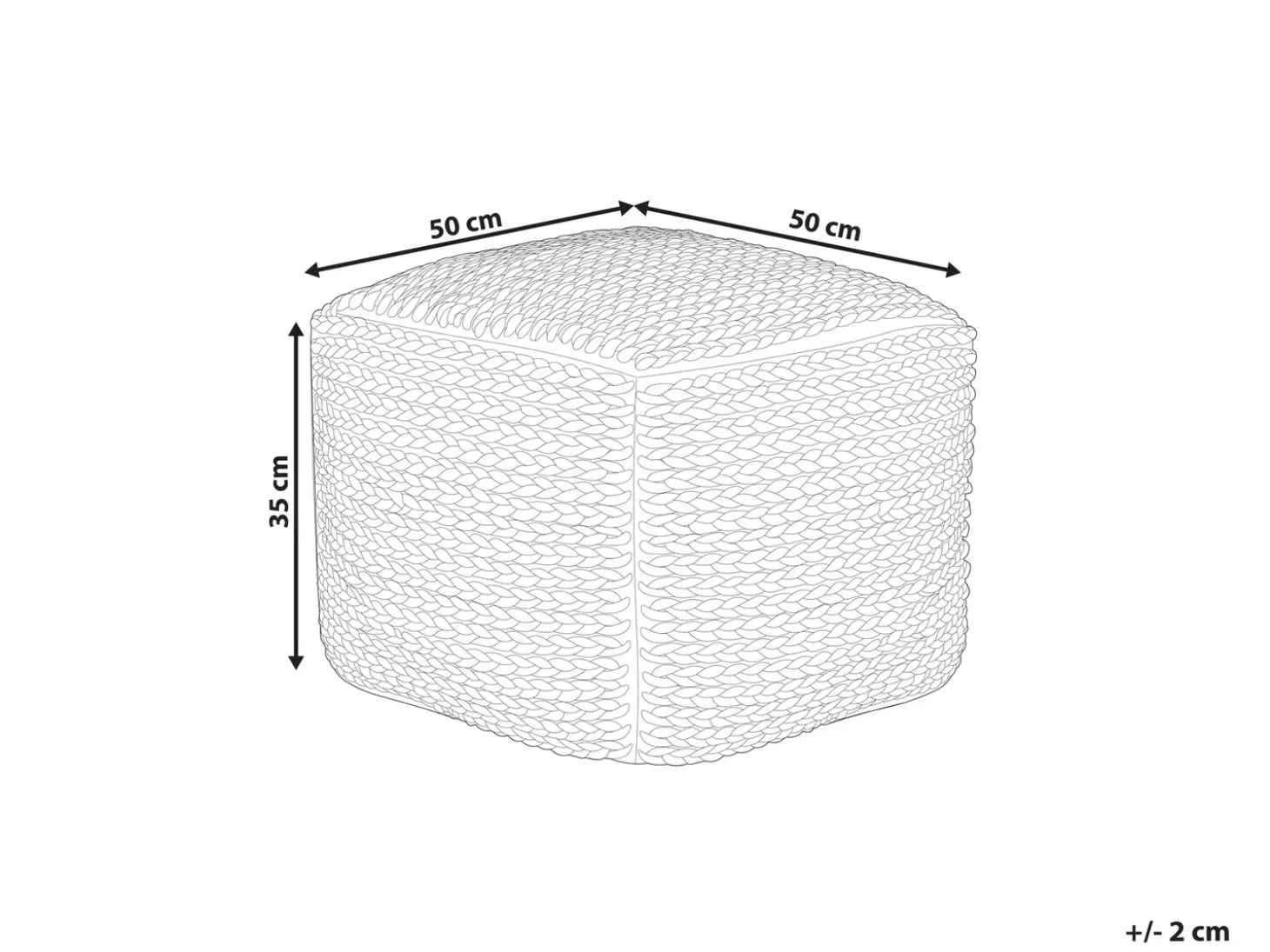 Puf DAMAN Bomuld Lys Beige