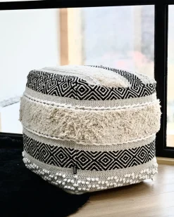 Puf KANAM Bomuld Lys Beige