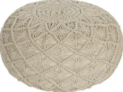Puf Macramé BERKANE Bomuld Beige