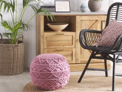 Puf Macramé KAYSERI Bomuld Lyserød