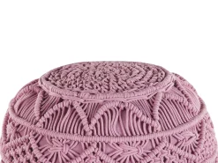 Puf Macramé KAYSERI Bomuld Lyserød