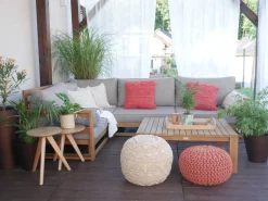 Puf Macramé KAYSERI Bomuld Beige