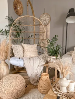 Puf Macramé KAYSERI Bomuld Beige