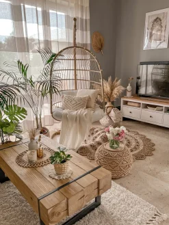 Puf Macramé KAYSERI Bomuld Beige