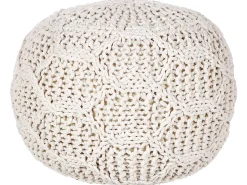 Puf Macramé TRIMAN Bomuld Lys Beige