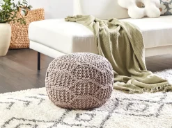 Puf Macramé TRIMAN Bomuld Brungrå