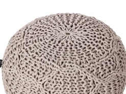 Puf Macramé TRIMAN Bomuld Brungrå