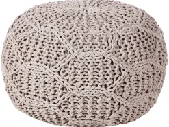 Puf Macramé TRIMAN Bomuld Brungrå