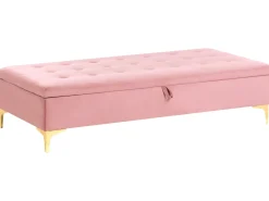 Puf med opbevaring ABERDEEN Velour Lyserød