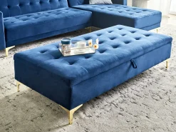 Puf med opbevaring ABERDEEN Velour Navy Blå