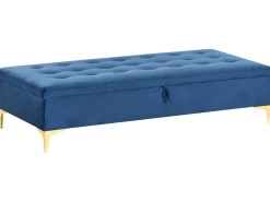 Puf med opbevaring ABERDEEN Velour Navy Blå