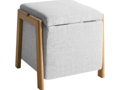 Puf med opbevaring EDLAND 45 cm 43 cm Lysegrå