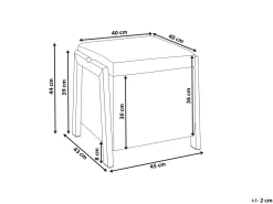 Puf med opbevaring EDLAND Boucle 45 cm 43 cm Hvid