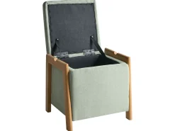 Puf med opbevaring EDLAND 45 cm 43 cm Lysegrøn