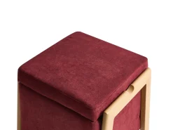 Puf med opbevaring EDLAND 45 cm 43 cm Bordeaux