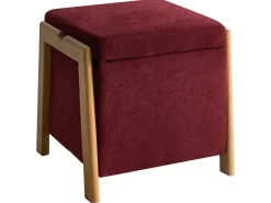 Puf med opbevaring EDLAND 45 cm 43 cm Bordeaux