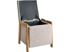 Puf med opbevaring EDLAND 45 cm 43 cm Beige