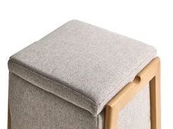 Puf med opbevaring EDLAND 45 cm 43 cm Beige