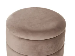 Puf med opbevaring ELGIN Velour Brungrå