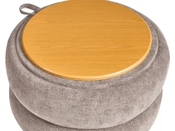 Puf med opbevaring HAWLEY Chenille Brungrå