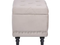 Puf med opbevaring LORETTO Velour Beige