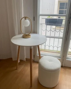Puf med opbevaring MARYLAND Kunstlæder Hvid