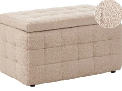 Puf med opbevaring MICHIGAN Boucle Beige