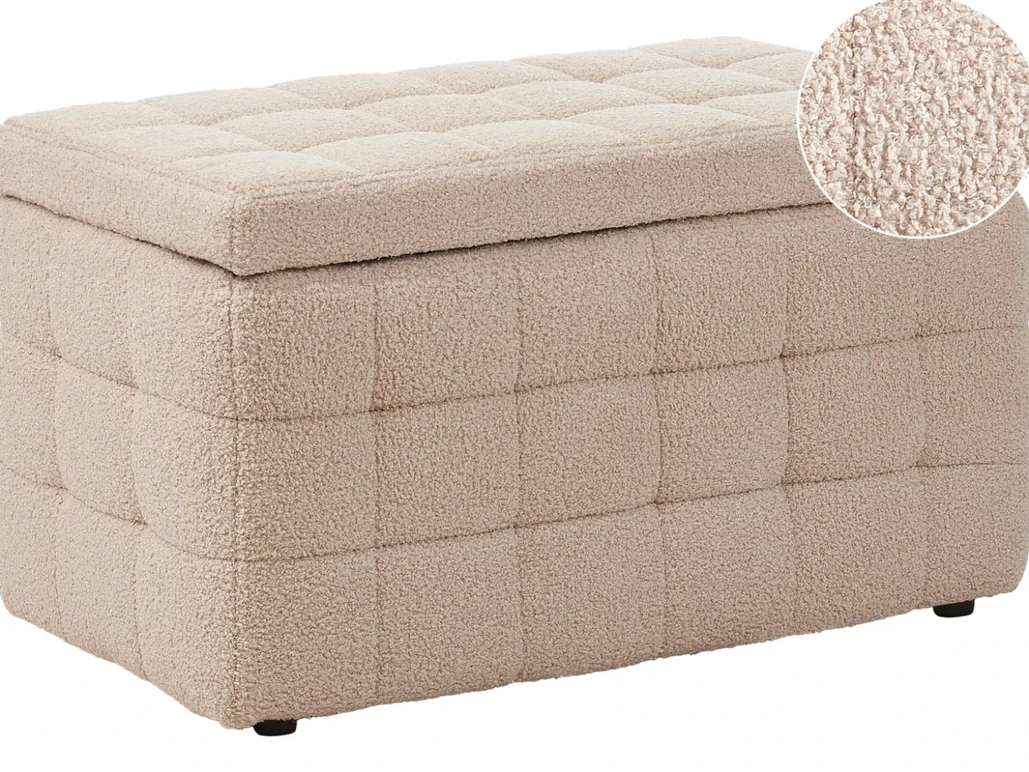 Puf med opbevaring MICHIGAN Boucle Beige