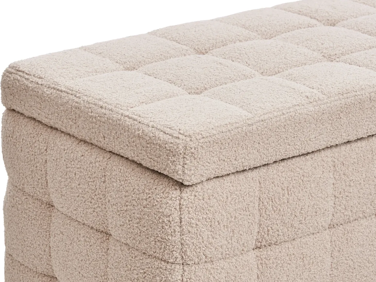 Puf med opbevaring MICHIGAN Boucle Beige